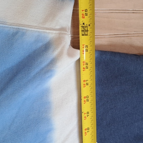 Calvin Klein Jeans Cropped Tie Dye Ombre Logo Graphic Hoodie Blue Cotton Blend - Picture 6 of 9